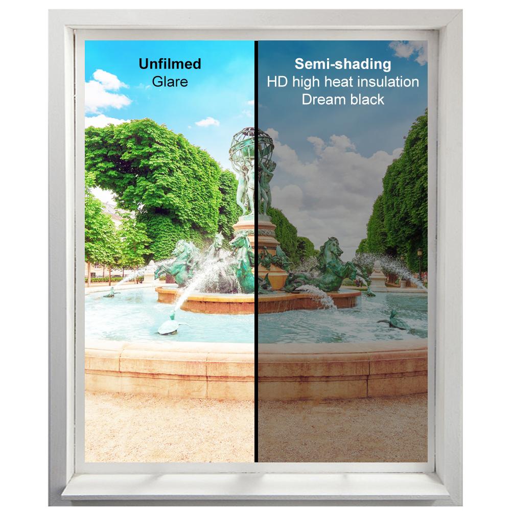 Privacy Window Film 100percent  Blackout Sun Control Heat Insulation Anti UV Sticker 30x100cm