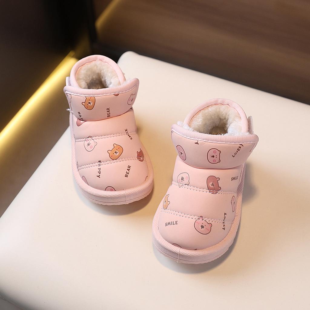 Winter Children Snow Boots Plush Warm Baby  Platform Boy Girl Comfortable Non Slip Cold Proof Indoor Outdoor Cotton Shoes