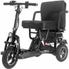 Přenosný skládací elektrický skútr červený, se 3 koly, dvěma motory