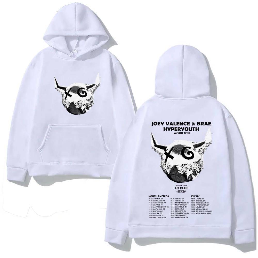 Joey Valence 2025TOUR Mode Kapuzenpullover mit Tasche Grunge Bequeme Sweatshirts Langarm Gothic Kleidung Moletom Punk Weicher Kapuzenpulli
