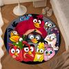 Red Birds Characters Collage Round Rug for Livingroom,Bedroom, Palyroom, Chair Rug, Area rug, Circle Carpet, Large Size Fan Christmas gift
