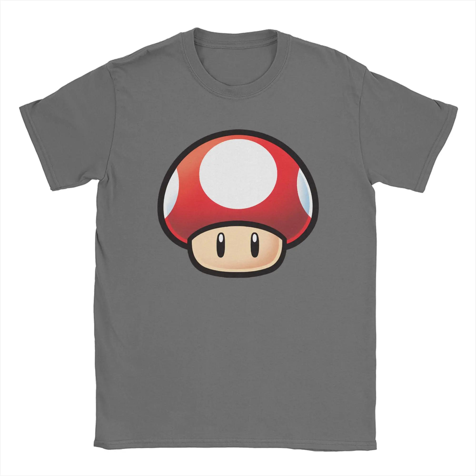 

Miniso Red Mushroom Marios T Shirts Mens Womens Cotton Vintage TShirts Round Neck Tees Short Sleeve Clothing Printing 2XL