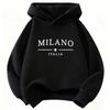 Mode Milano Italien Brief Aufdruck Lustiger Hoodie Kinder Y2k Kinder Sweatshirt Kapuzenpullover Freizeit Kapuzenpullover für Jungen Mädchen Kleidung