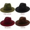 Men Fashion Simple Solid Color Vintage Wide Brim Hat Church Party Felt Jazz Cap Fashion Travel Hats Women Accessories Gifts