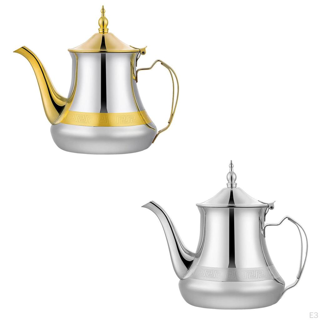 Stainless Steel Teapot Coffee Pot Multifunctional with Lid Beverage Jug Infuser Tea Kettle for