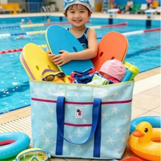 VIP Große Kapazität Koreanische Strandtasche - Tragbare Mesh-Umhängetasche für Fitnessstudio, Schwimmen und Outdoor