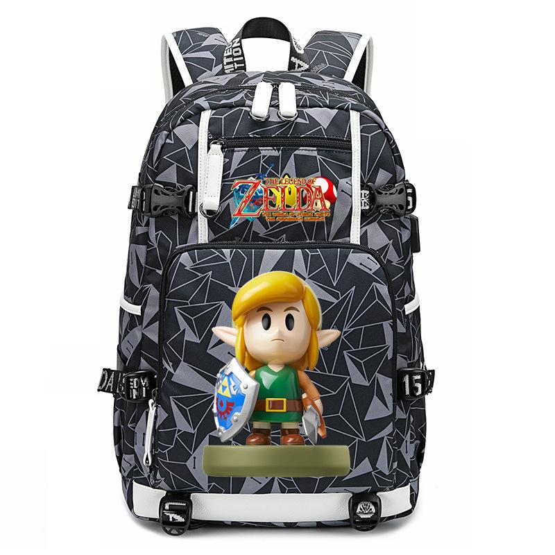 Zelda Zelda Plecak z Nadrukiem Akcesoria Outdoorowy Port USB Duża Pojemność Plecak Podróżny