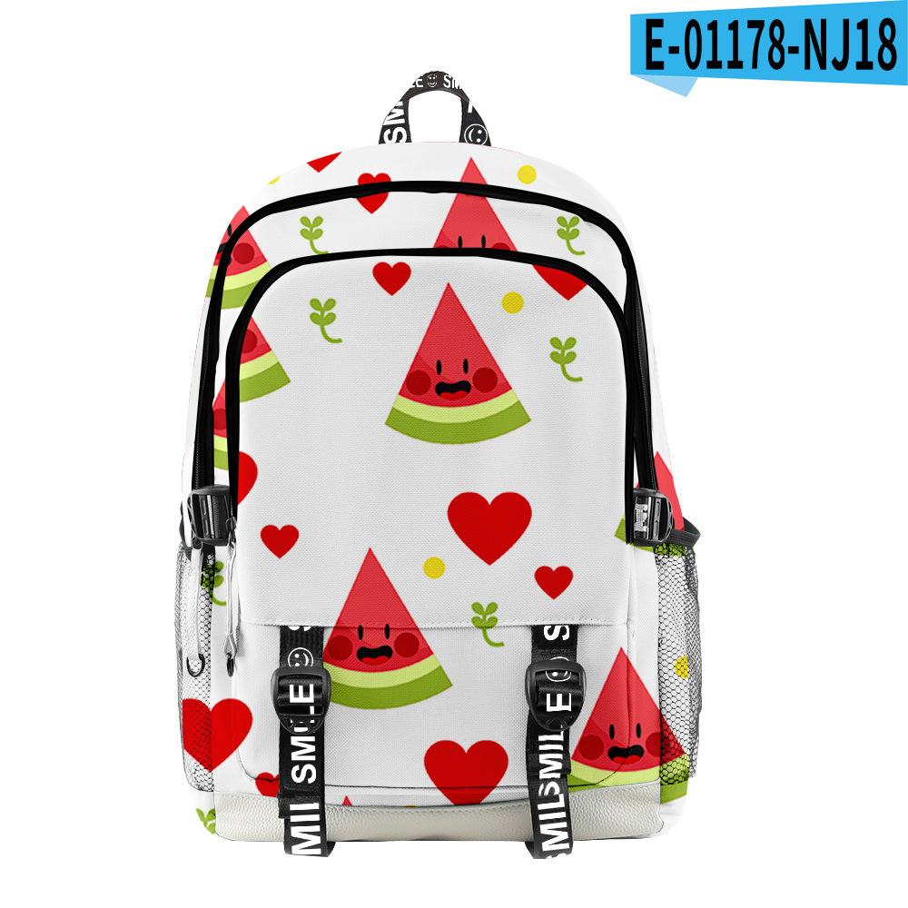 Classic Novelty Cool Fruit Student School Bags Unisex 3D Print Oxford Waterproof Notebook Multifunction Travel Backpacks