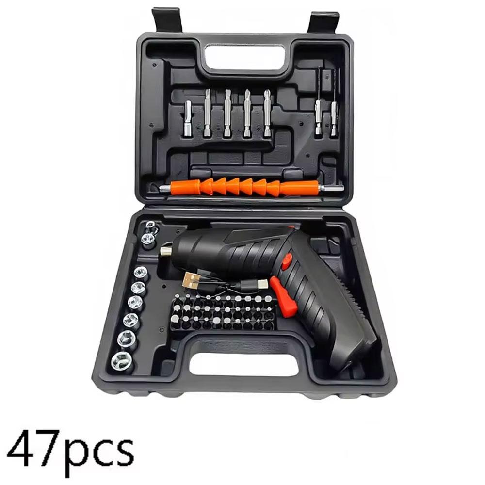 47 in 1  3.6V Rechargeable Cordless Electric Screwdriver Kit with Lithium Battery Folding Power Tools for Home DIY Construction
