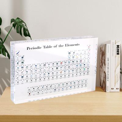 Periodic Table Of Elements Acrylic Crystal Chemical Element Display with Real Elements Inside Kids Teaching Tool Periodic Table Display