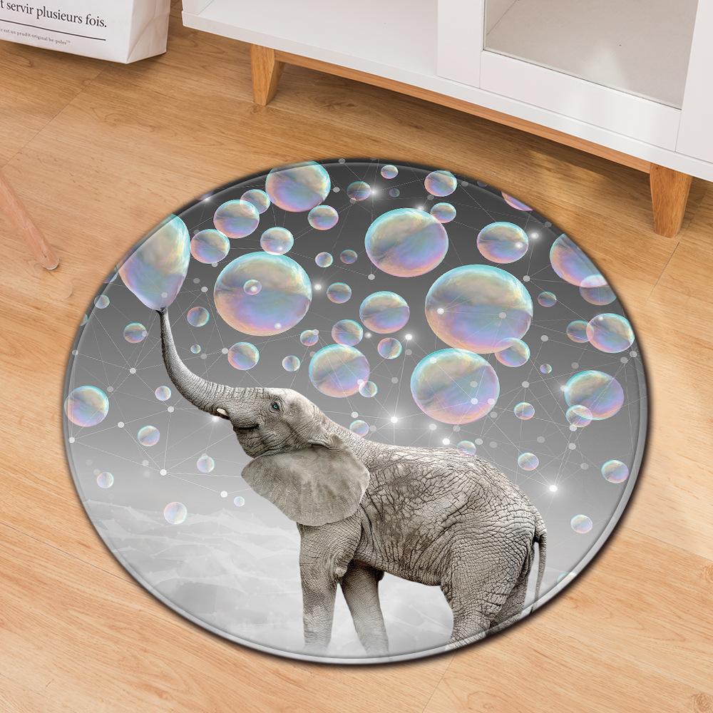 Skull Round Carpet Computer Chair Mat Office Chair Floor Mat Door Mat Foot Mat
