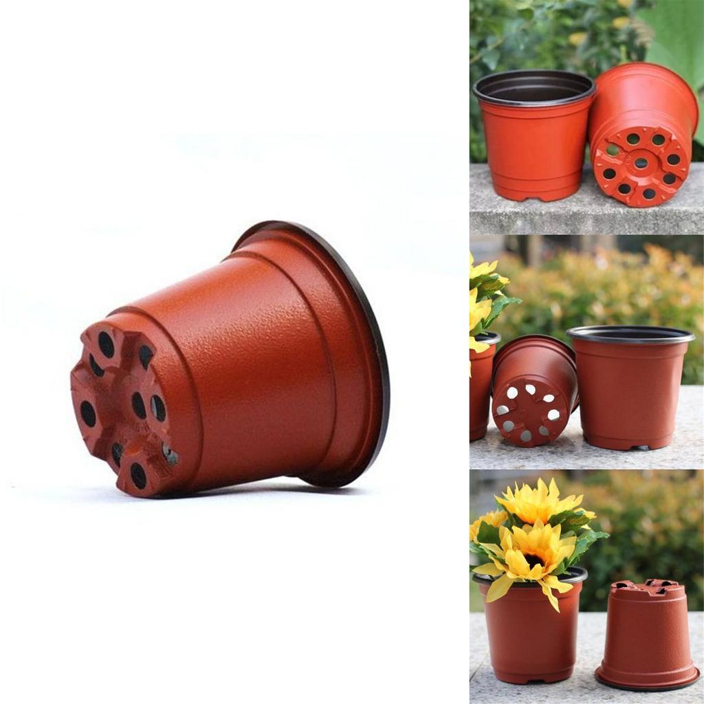 Lightweight 10/50/100pcs Double Color Plastic Plants Nursery Pot For Seedlings**