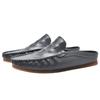 Sommer Britische Doudou Schuhe Herren Halbschuhe Fauler Ein-Pedal Leder Schuhe Fersenlos Atmungsaktiv Herren Baotou
