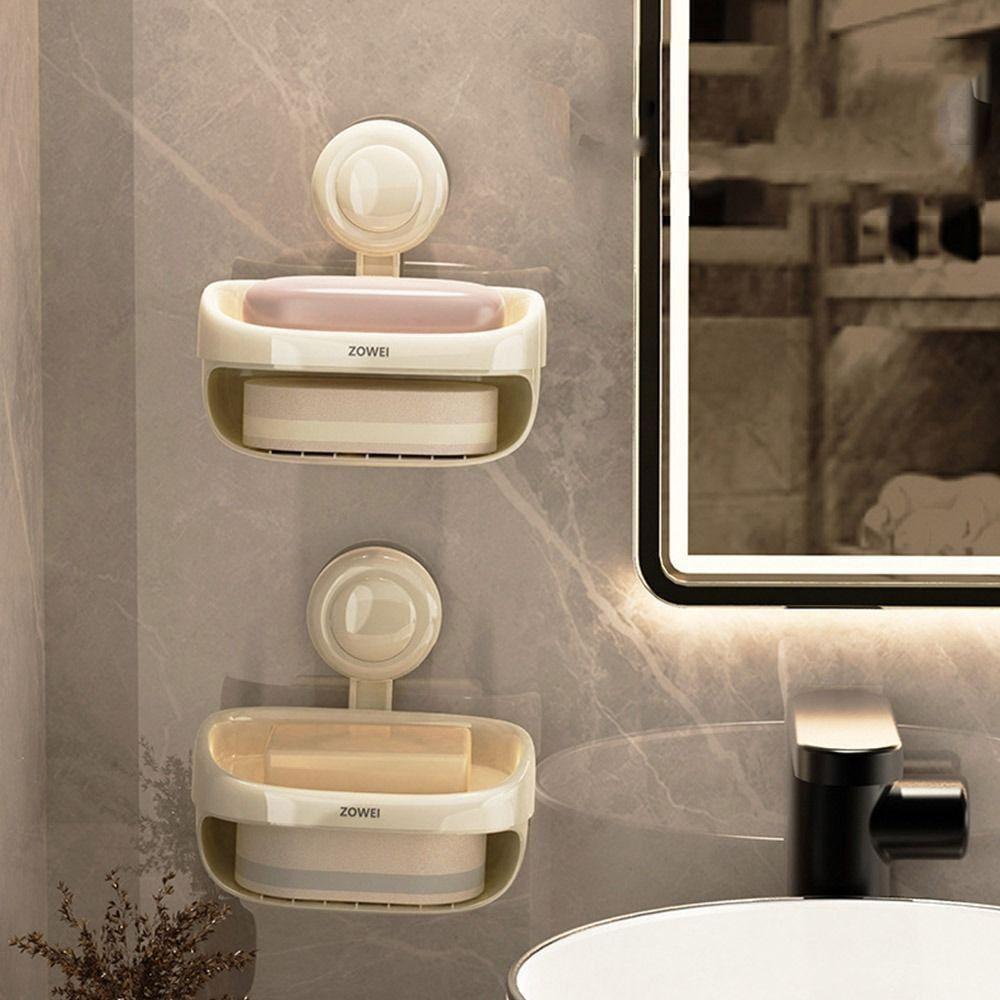 

Self Draining Soap Dish Wall Mounted Drain Soap Holder Portable Draining Soap Storage Rack