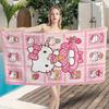 Kawaii Hello Kitty Strawberry Dessert Beach Towel Pink Lace Border Thin Durable Multipurpose Towel for Summer Outdoor Hiking