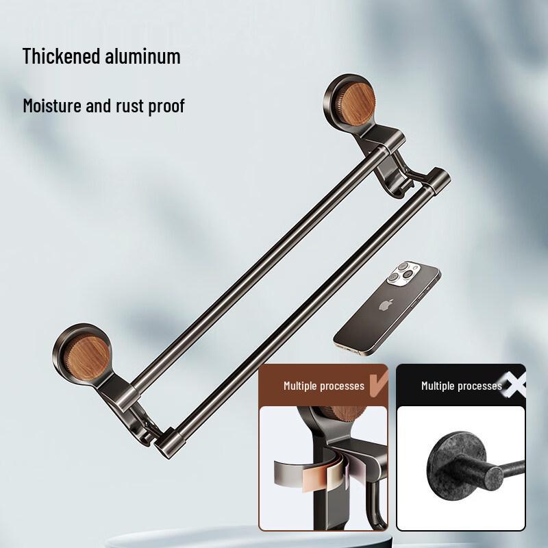 Meiruide Space Aluminum No-Drill Suction Cup Towel Rack