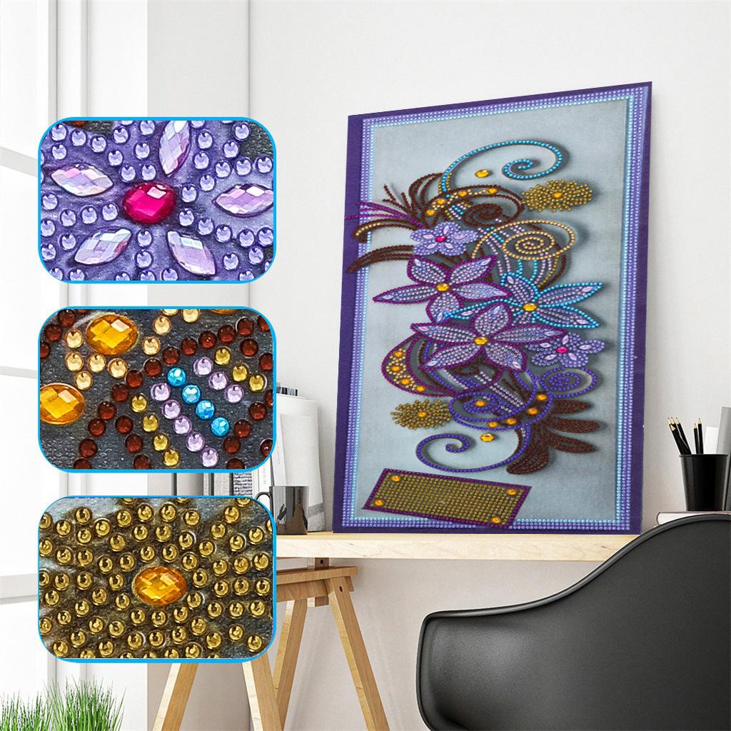Ny spesiell form diamantmaleri Blomst Scenisk mønster DIY 5D Del Drill Kryssstingsett Krystallkunst Rhinestone Broderi