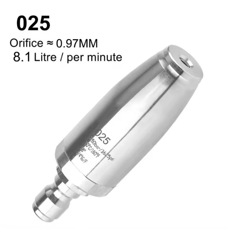 Stainless Steel 360° Swivel Pressure Washer Nozzle, Quick-Connect Lotus Spray Head for Tree Bark & Rust Removal