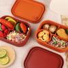BPA-free Silicone Lunch Box 4 Compartments Food Storage Container Microwave Safe Lunch Box  Picnics