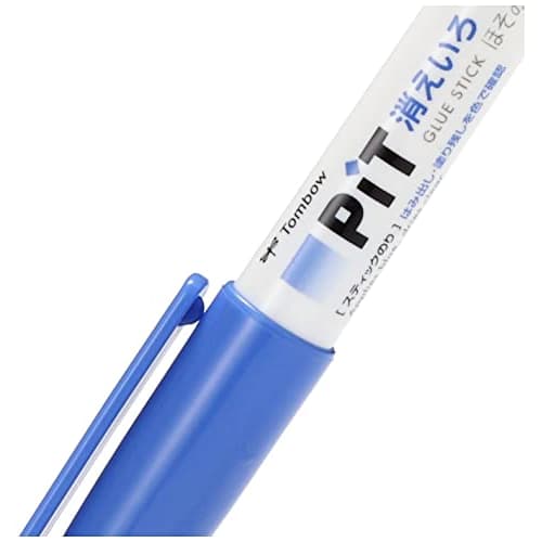 Tombow Pencil Glue Stick Disappearing Color Pit Hosomi (Thinness 7.5mm, Pen type that can be applied finely) PT-PC