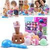Stacking Ice Cream Toy Set with Multiple Scoop Shapes and Cone Base Includes Scoop Tool for Creative Play and Fine Motor Skill Development