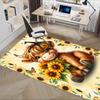Highland Bull Theme Chair Mat: Cute Cow with Sunflowers Office Carpet Large Size, Home Decor, Sofa Rug, Gift for Office and Living Room