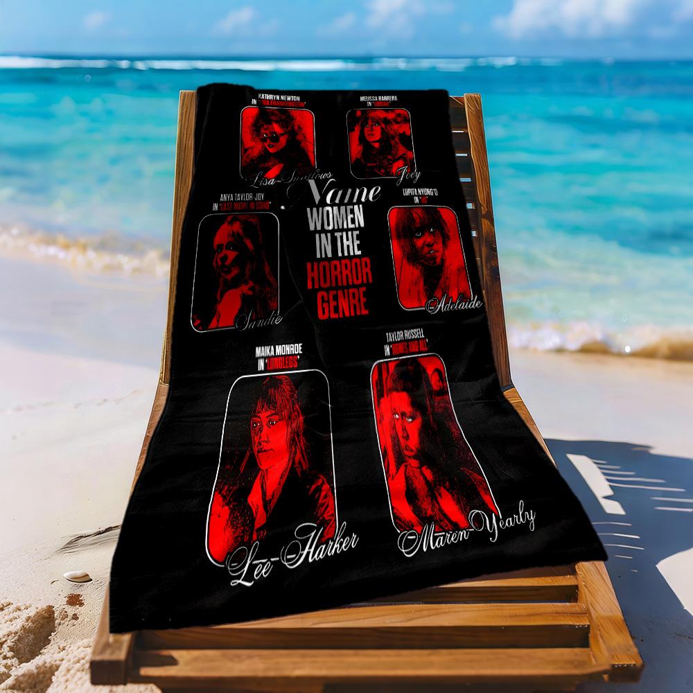 Women Horror Customized Name Beach Towel Super Soft Microfiber Quickdry Fabric