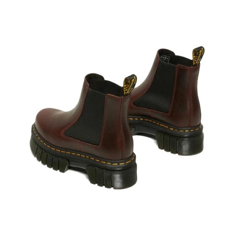 (WMNS) Dr. Martens Audrick Brando Leather Platform Chelsea Boots 'Brown' Women's 27820211