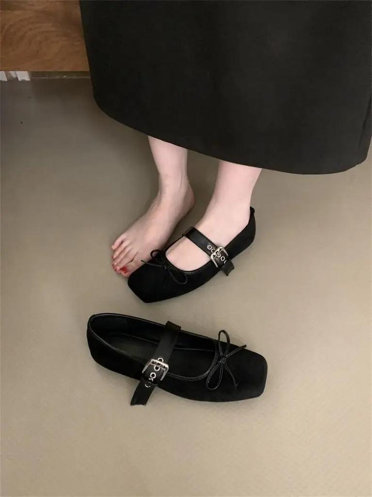 Fashion Leopard Print Women's Mary Jane Shoes Fashion Bow Flat Shoes Retro Style Women's Soft Soled Ballet Shoes