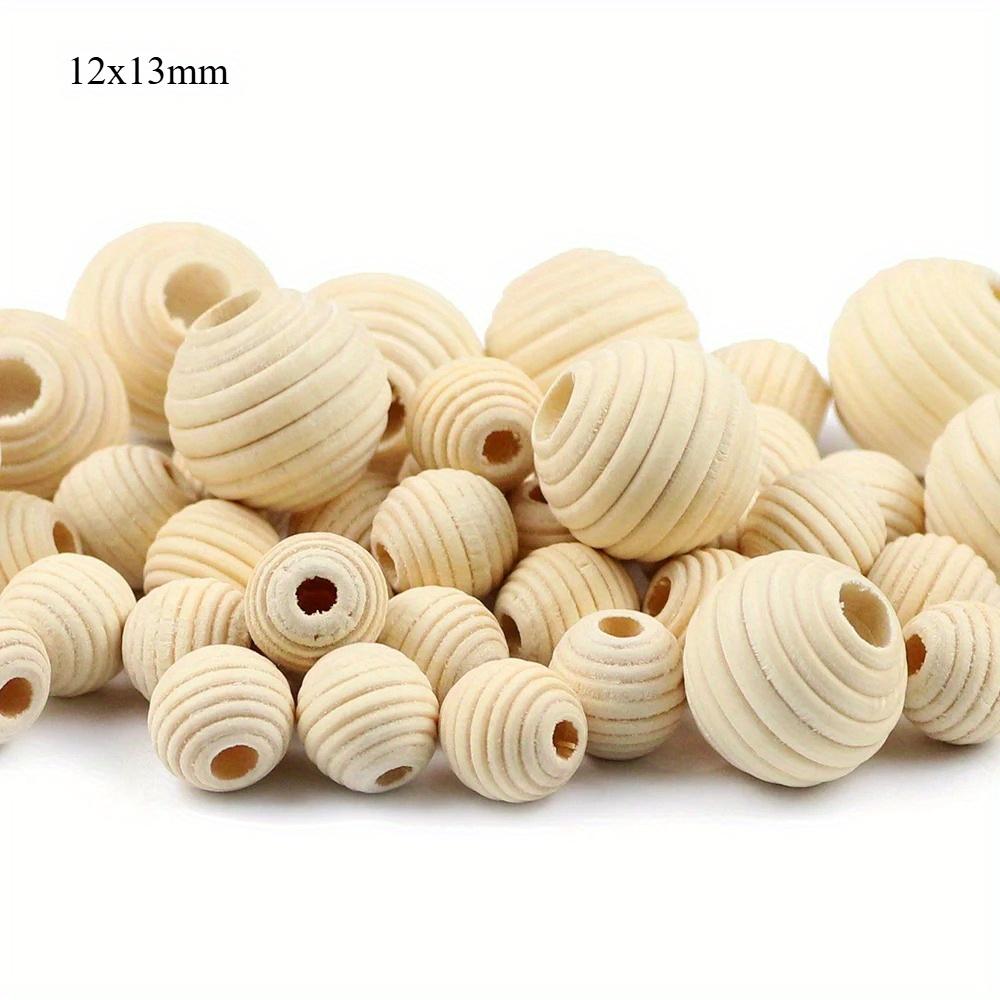 

100 шт. Деревянные бусины-разделители с круглой резьбой, Экологически чистые, Натурального цвета, Деревянные бусины, Не содержащие свинца, Шарики, Аксессуары для DIY ювелирных изделий и поделок
