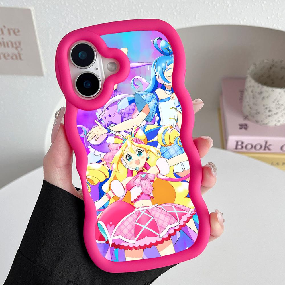 Sakura Uta Cure Idol Wavy Edge TPU Mobile Phone Case for iPhone 17 16 15 14 13 12 11 Air Pro Max Plus Colorful Cover