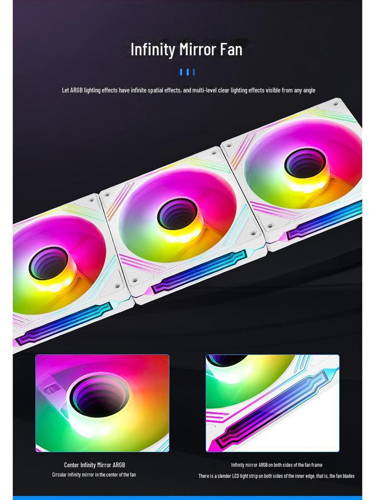 14cm Hydraulic Bearing Chassis Fan with RGB Sync, Shockproof Feet, and Silent Operation for PC Cases.