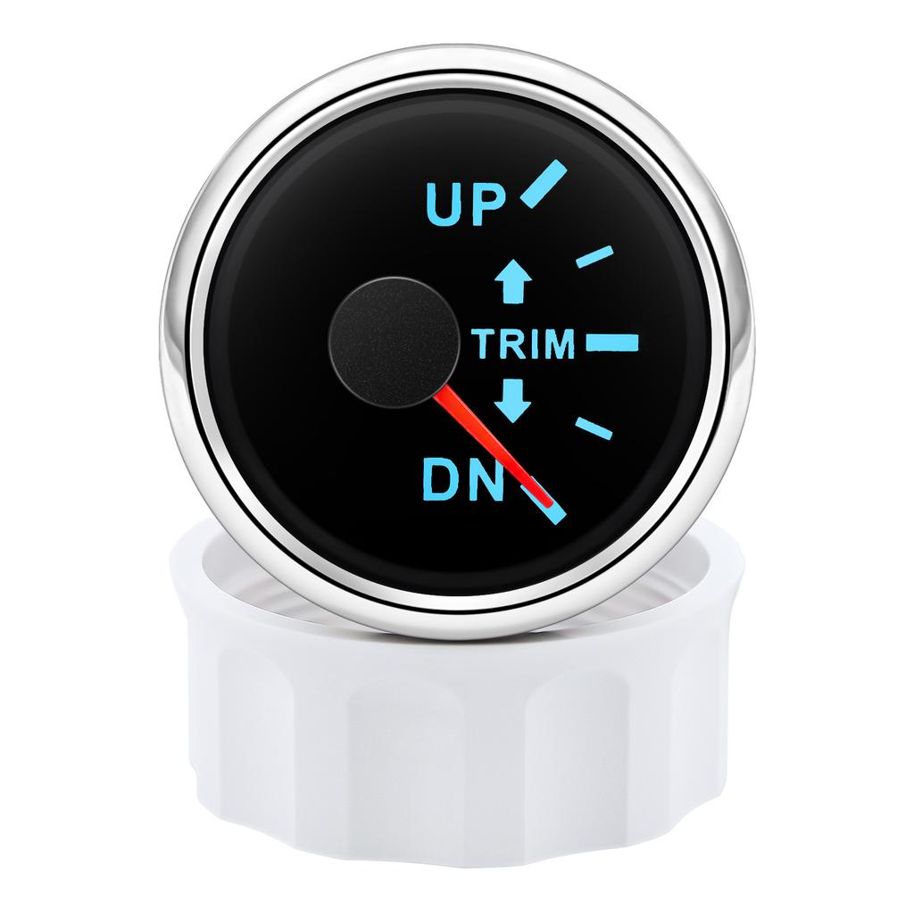 HD 52mm Boat Marine Trim Meter UP-DN Trim Tilt Indicator Meter 2 Inch Trim Gauge 7 Colors Backlight for Inboard Outboard Engine