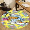 Garfield Pattern Round Rug, Indoor/Outdoor Mat, for Picnic, Gameroom, Bedroom, Office, Living Room, Home Decor Carpet, Birthday Gift