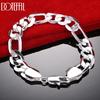 Bracelet Chaîne Latérale 12 mm Argent Sterling 925 Bijou Cadeau de Mariage