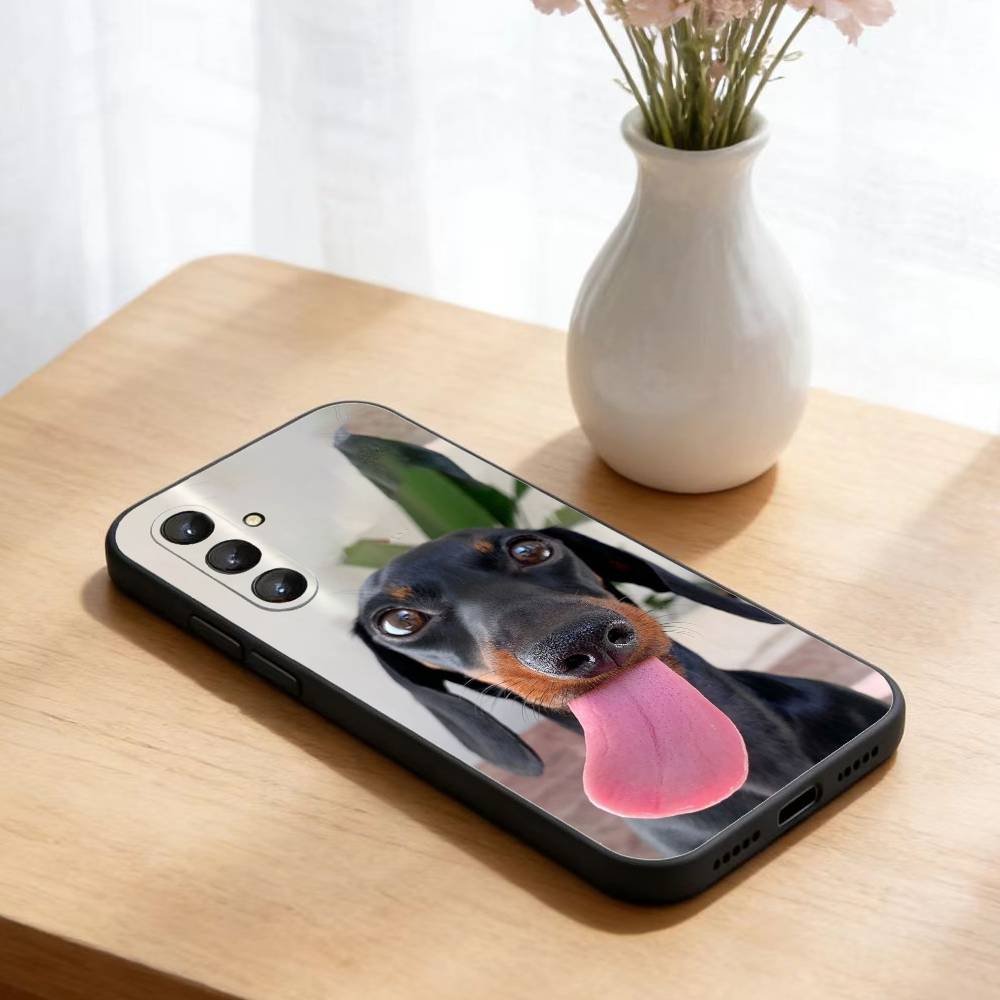Dachshund Sausage Dog Phone Case For Samsung Galaxy A73,21,22,32,71,53,52,51,80,5G Soft Black Cover