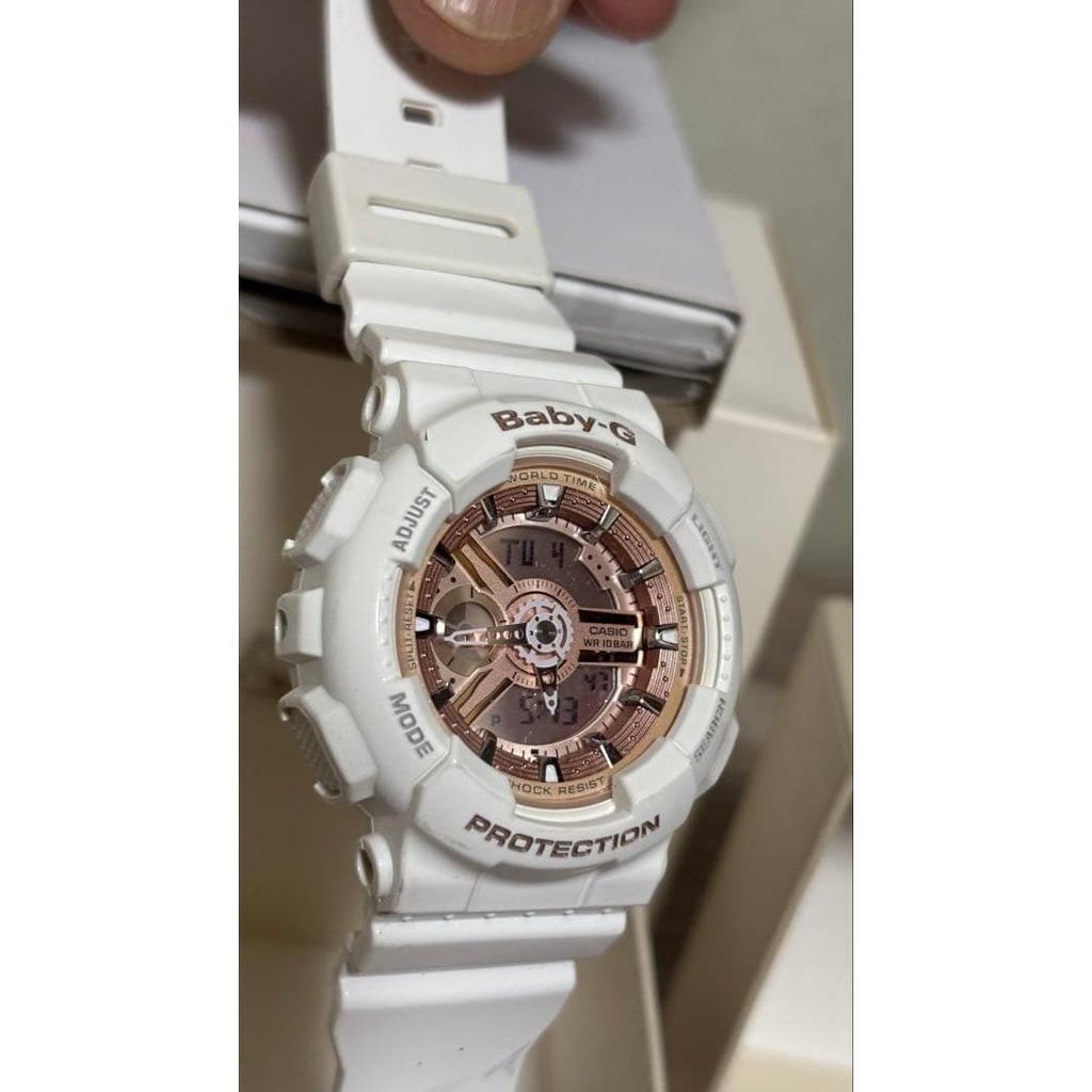 Used CASIO Baby-G White Pink Gold Watch
