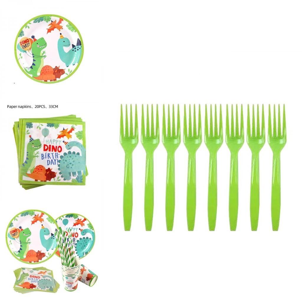 Adorable Cartoon Dinosaur Party Birthday Supplies Complete Tableware Plates Cups Banner