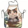 A Cute Apron Featuring a Little Cat Illustration, a Perfect Gift for Friends, an Excellent Companion for Home, Essential for Baking In The Kitchen, Su