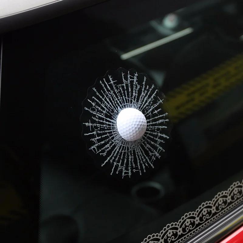 Window Sticker Golf Car Styling 3D Stickers Accessories Auto Decals Ball Hits Body White