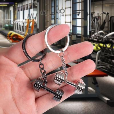 Bag Charm Barbell Plates Key Chain Gym Fitness Series Pendant Simulation Dumbbells Keyring  Friends