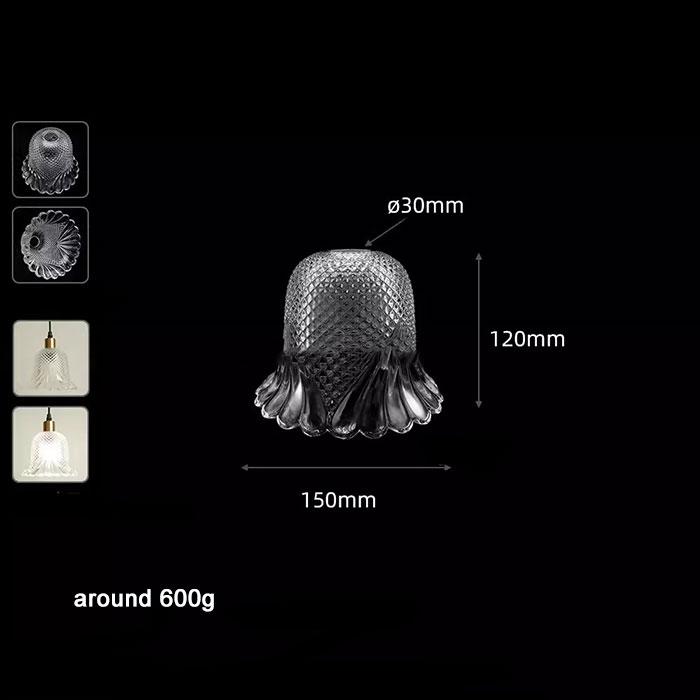 

Прозрачный абажур из стекла с отверстием 30 мм E14, прозрачный абажур с отверстием 3 см, цилиндрический колпак с рисунком для освещения E12
