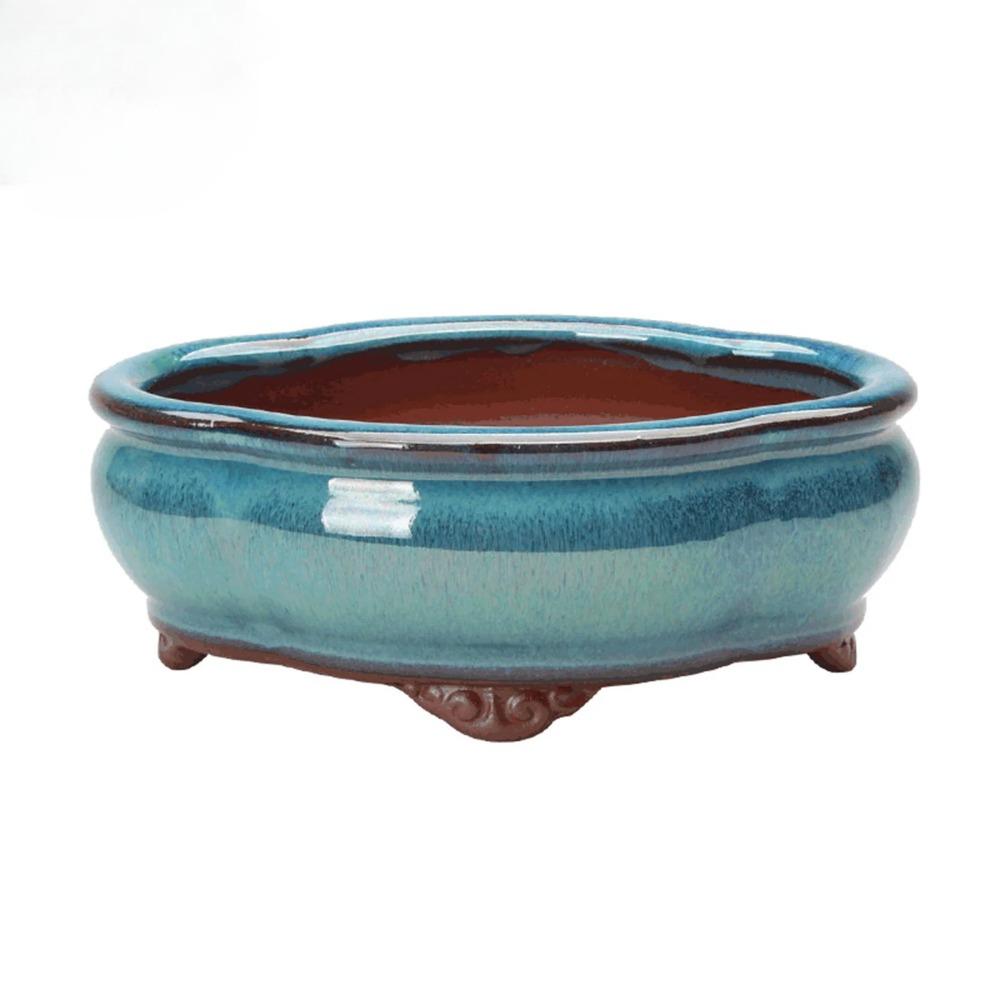 Creative Chinese Style Bonsai Flowerpot Ventilate Purple Sands Ceramic Craft Plant Pot Planter for Home Office Home Decor
