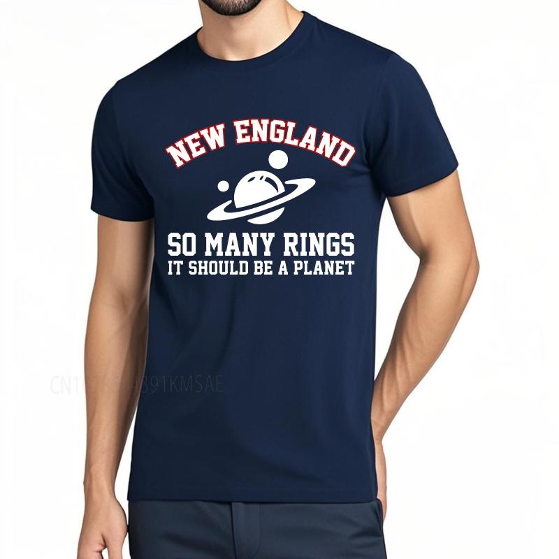 Black summer Boys t shirt New England So Many Rings It Should Be A Planet Short Sleeve Breathable Crew Neck Tshirt 4XL