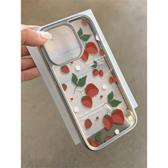 Creative Strawberry Phone Case for iPhone 11-15, Compatible with Apple 14 Pro Max, Soft, and Stylish for Women
