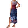 Patriotic Vintage Dress for Women Sleeveless T Shirt Dresses Floral Summer Beach Trendy Long Dress with Pockets