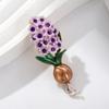 Fashionable Miniature Lavender Brooch Sophisticated Floral Lapel Badge Elegant Embellishment For Women Girls