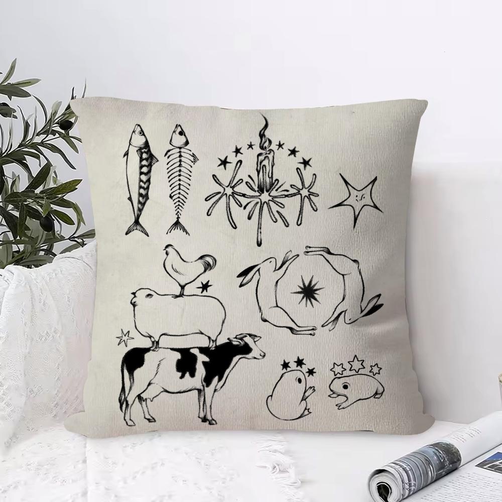 Cushion Cover Anti-dustmite Pillowcase Invisible Zipper Silky Short Plush Sofa Cushion Cover Slavic Mythology And Folk Tales