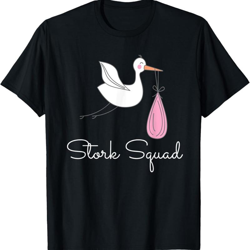 T-shirt du travail et de livraison du cigogne S
