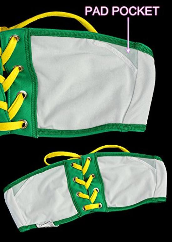 Badedrakt Tube Topp med Maljer Størrelse Grønn [Sanas] (GG (Japansk XL), (SG) Blank)